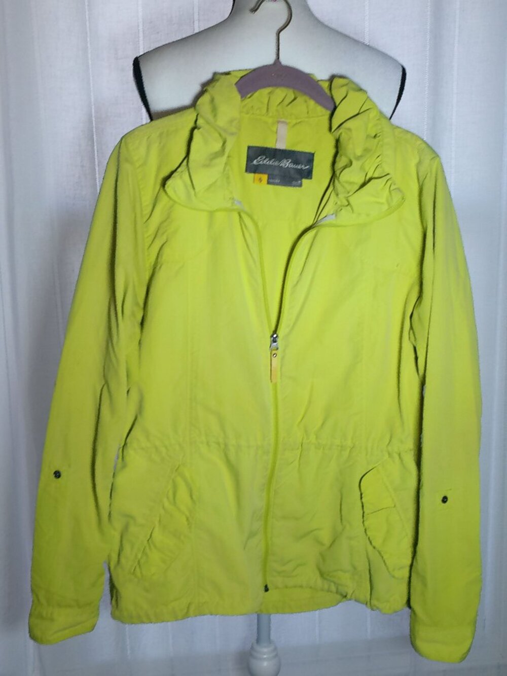 EDDIE BAUER Travex Jacket Lightweight Zip-Up Collar Lime Green M